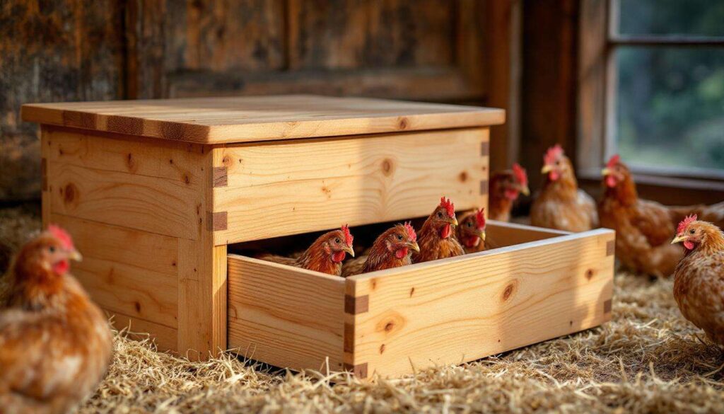 Jak zrobić gniazda dla kur z szufladą: prosty projekt, wymiary i łatwe sprzątanie