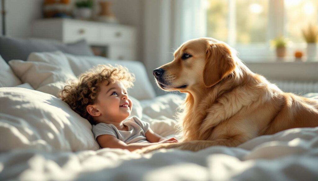 Golden retriever budzi dzieci rano: dlaczego ta rasa jest tak delikatna z maluchami