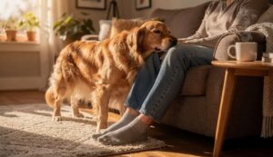 Pies opiera się o Twoje nogi: to nie jest przypadek – oto co mówi nauka