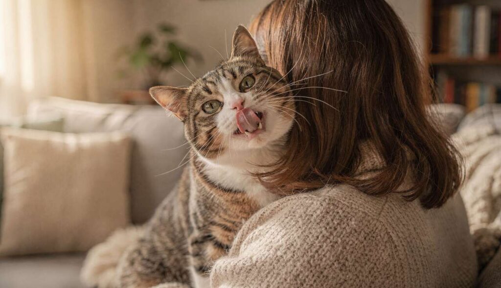 Dlaczego kot liże Cię po głowie? Tajemnica kocich pieszczot wyjaśniona